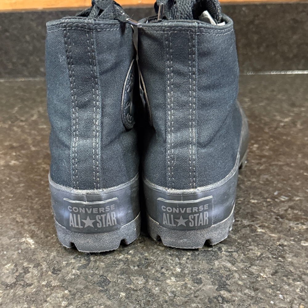 Converse All-star Black on Black Lugged Sole High Tops - Size 7.5 - Picture 5 of 6